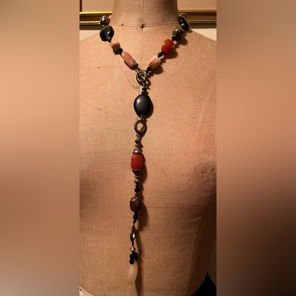 Semi Precious Y Necklace